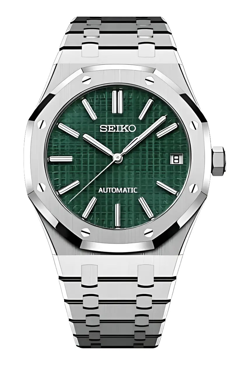 SEIKO MOD ROYAL OAK GREEN CLASSIC WATCH - Wristwatch
