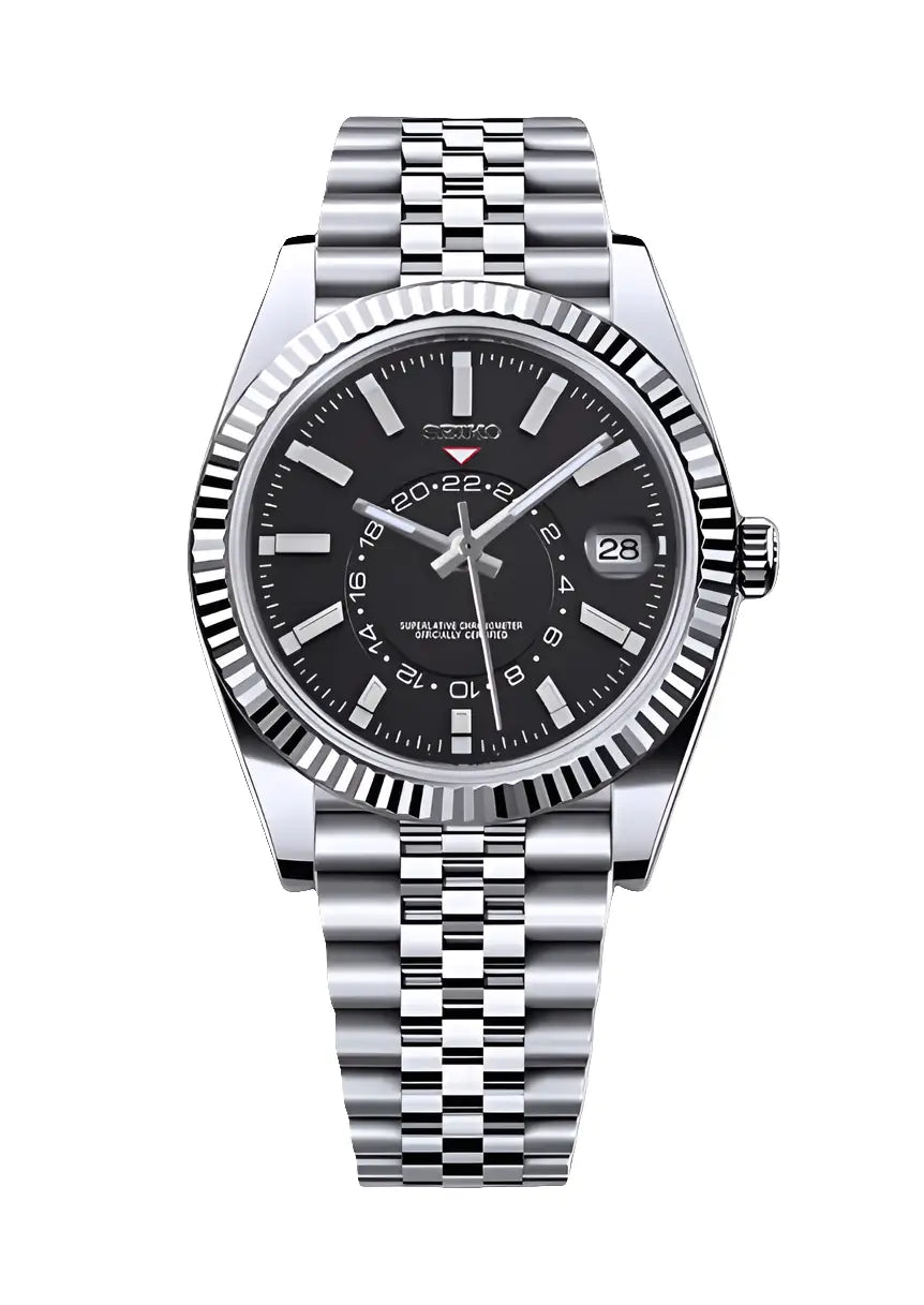 SEIKO MOD SKY DWELLER CLASSIC BLACK WATCH - Wristwatch